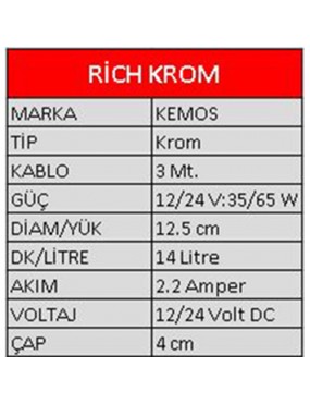 Rich Krom 12 Volt Dalgıç Pompa Sıvı ve Mazot Aktrama Pompası